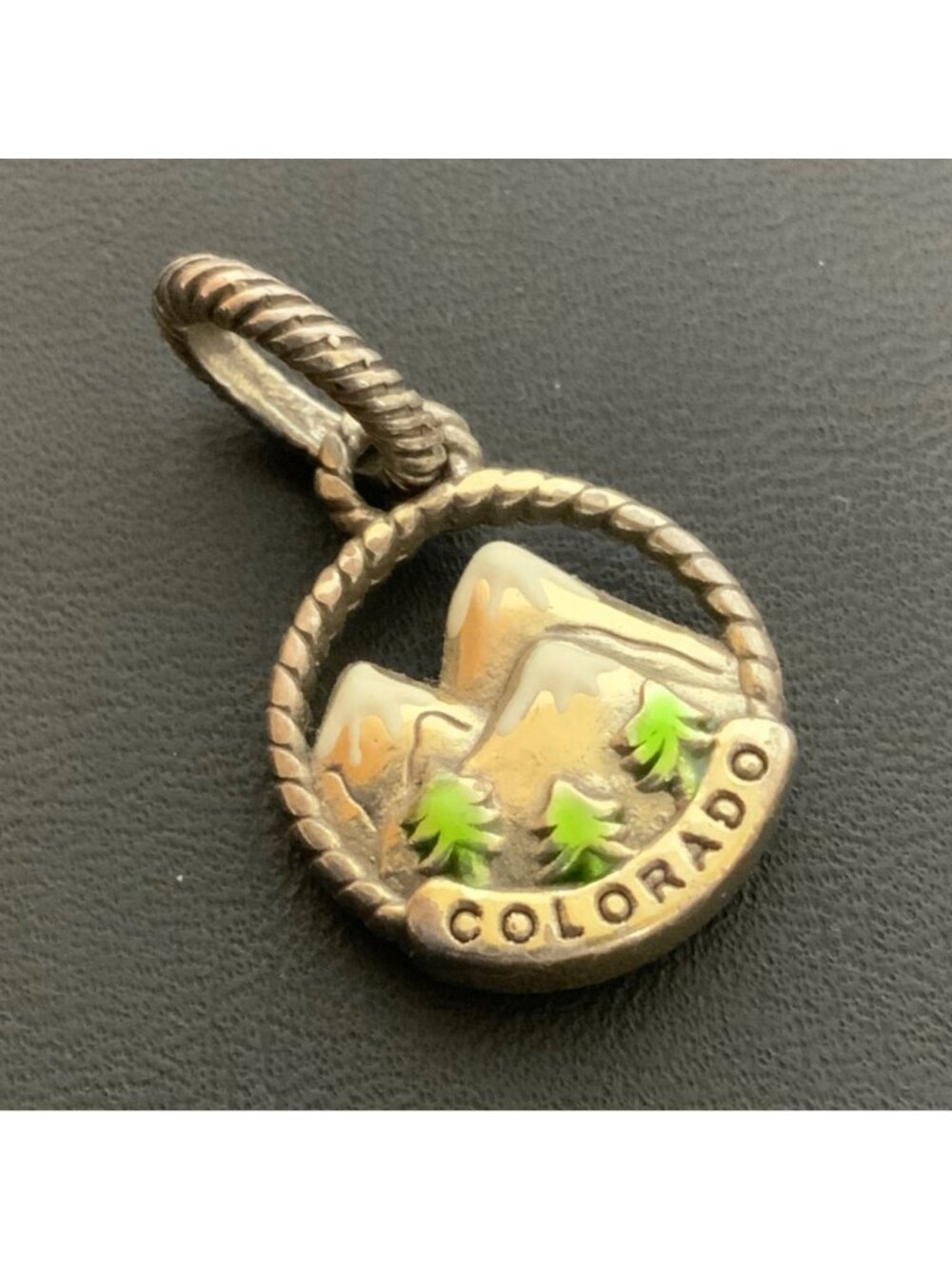 Brighton Silverplate Colorado Rocky Mountains Charm With Enamel Accents
